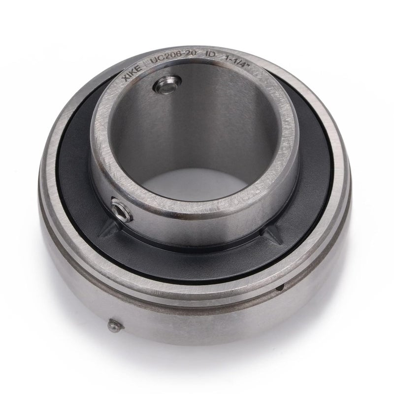 Xike 2 Pcs Chrome Steel UC206-20 Bore 1-1/4" Insert Ball Bearings, with Sealed and Set Screw, Fits P206/F206/FL206/T206/PA206/FA206/FB206 and More Bearing Housings. - Image 4